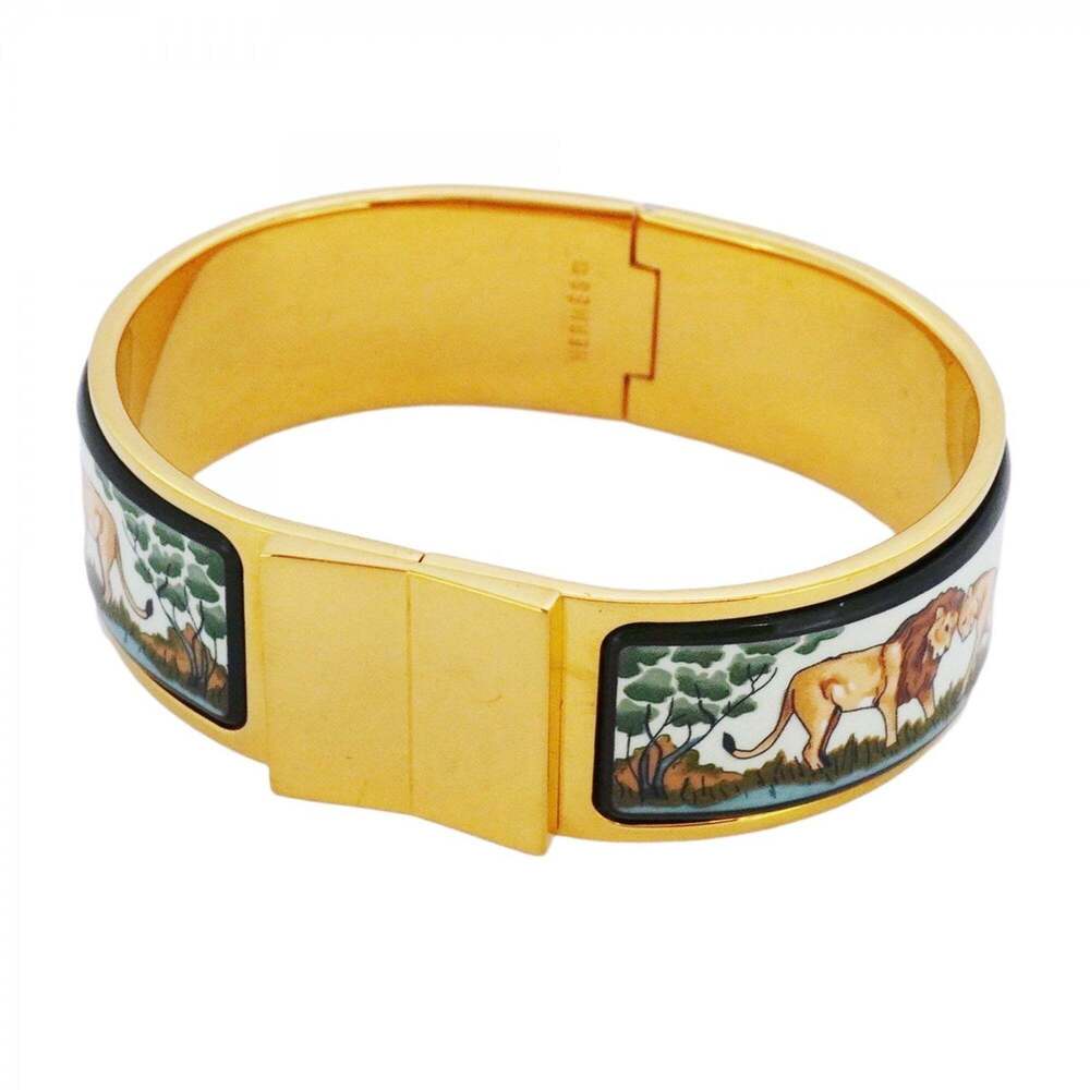 Hermes Click Cluck Gm Bangle, Gp Plated, Cloisonn… - image 1